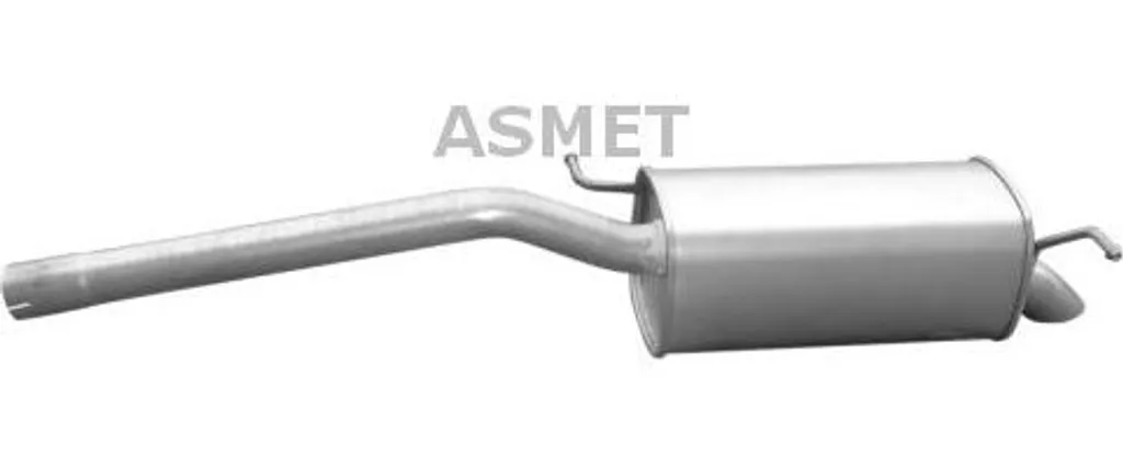 Silencieux arrière ASMET 3077 en acier aluminé compatible OE 2K0253609K