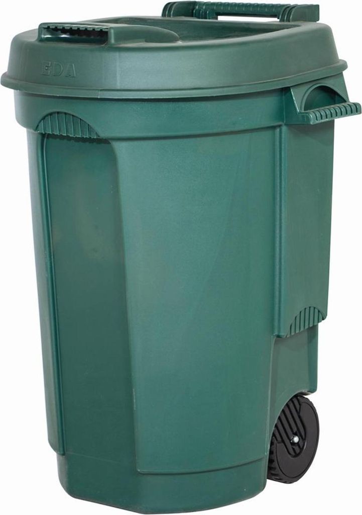 Fahrbarer Abfallbehälter 110L Farbe: grün, Maße: 55x58x81cm Produktbild 