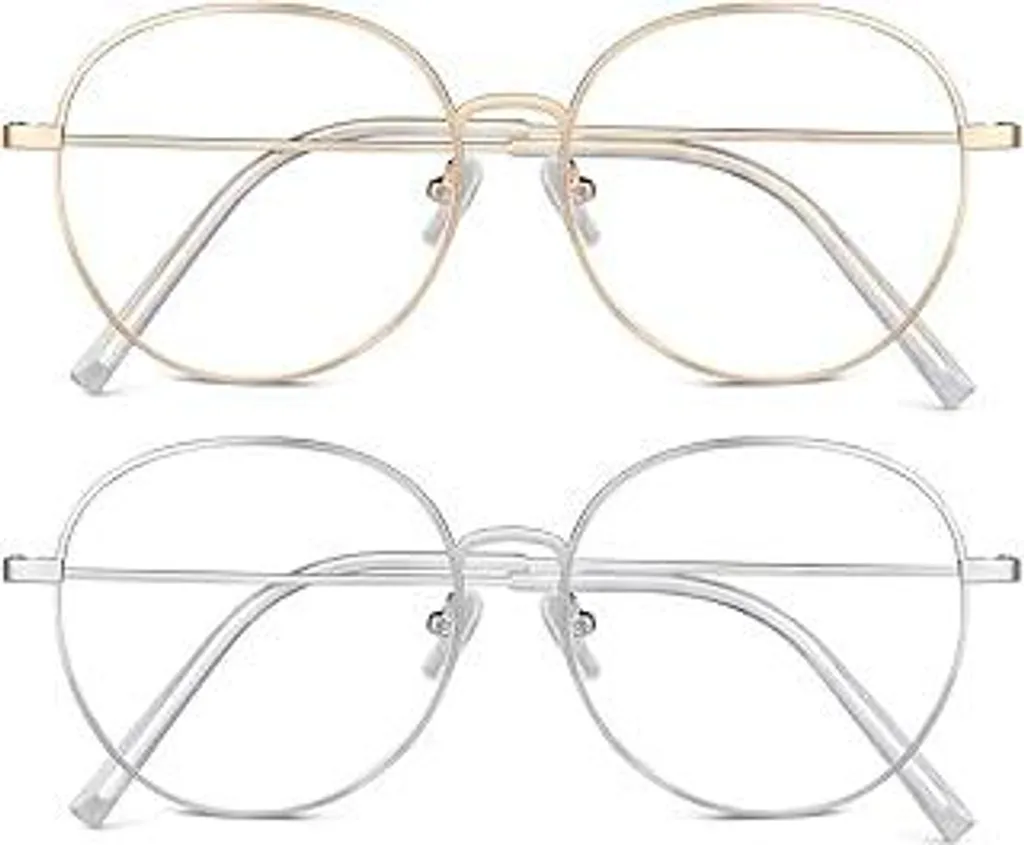 Occhiali Gaming Anti Luce Blu Metallo | Set 2 Pezzi Oro Argento PC