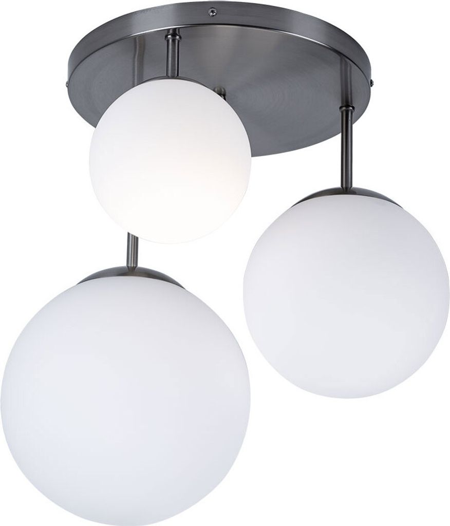 Deckenlampe, Kugel Design, Glas satiniert, D 46,5 cm Produktbild 