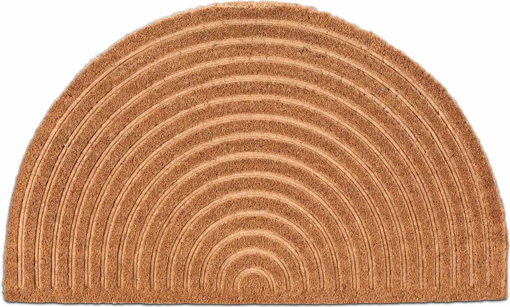Tapis d'entrée arc-en-ciel demi-rond coco pour protection de sol maison