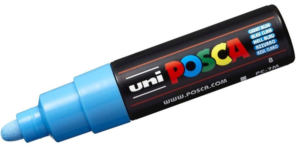 POSCA PC7M BC, 1 Stück(e), Hellblau, Schwarz, Rund, 4,5 mm, Produktbild 