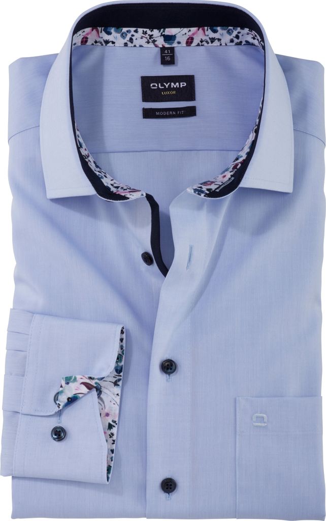 Olymp Baumwollhemd hellblau modern fit