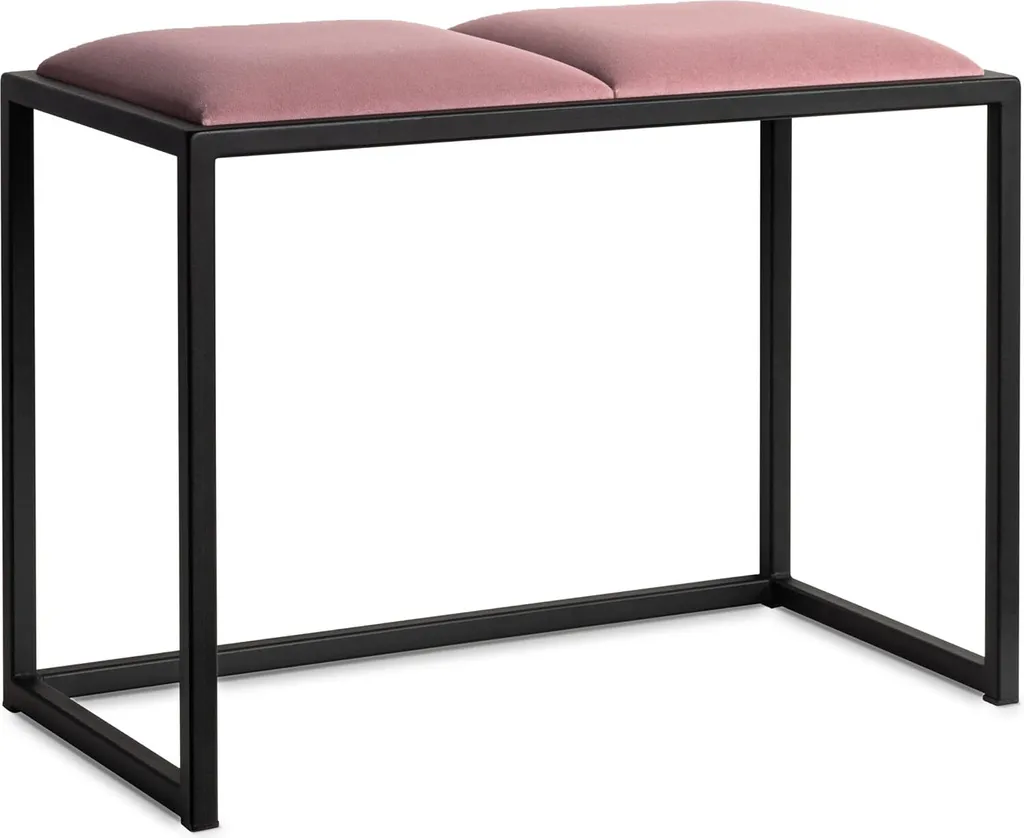 Meuble d'entrée avec banc rose et porte-manteau artisanal 64,5 cm