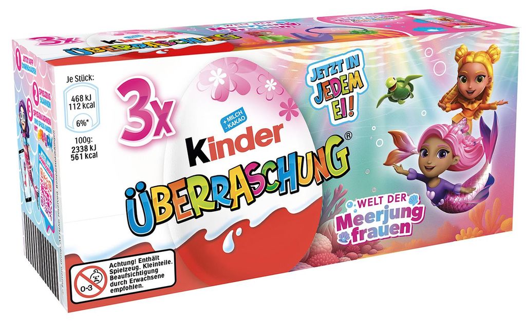 kinder Überraschung Rosa-Ei 'Welt der Meerjungfrauen' 3er Produktbild 