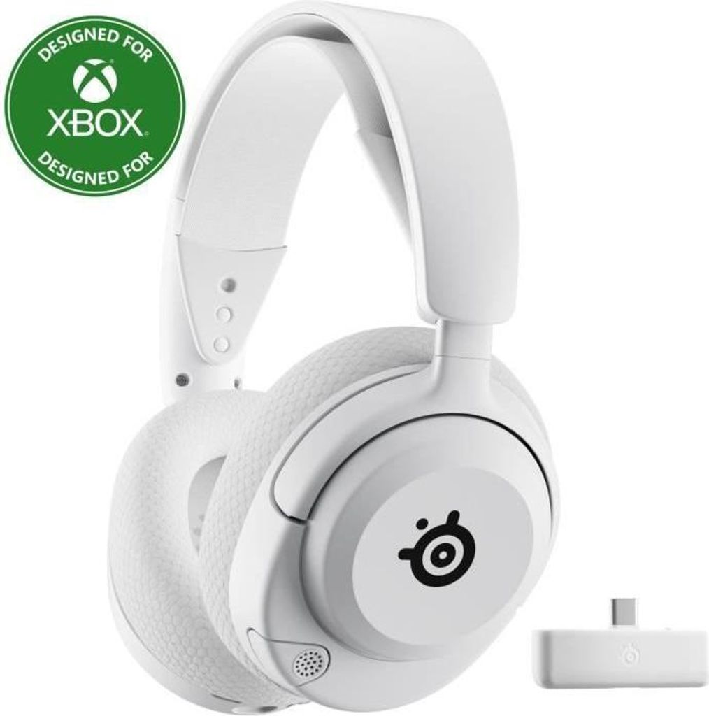 Gaming Headset, SteelSeries Arctis Nova 5X, Kabellos, 60h Akkulaufzeit, 2.4GHz Bluetooth, ClearCast 2.0, Xbox PS5 PC Mac Android Switch, Weiß