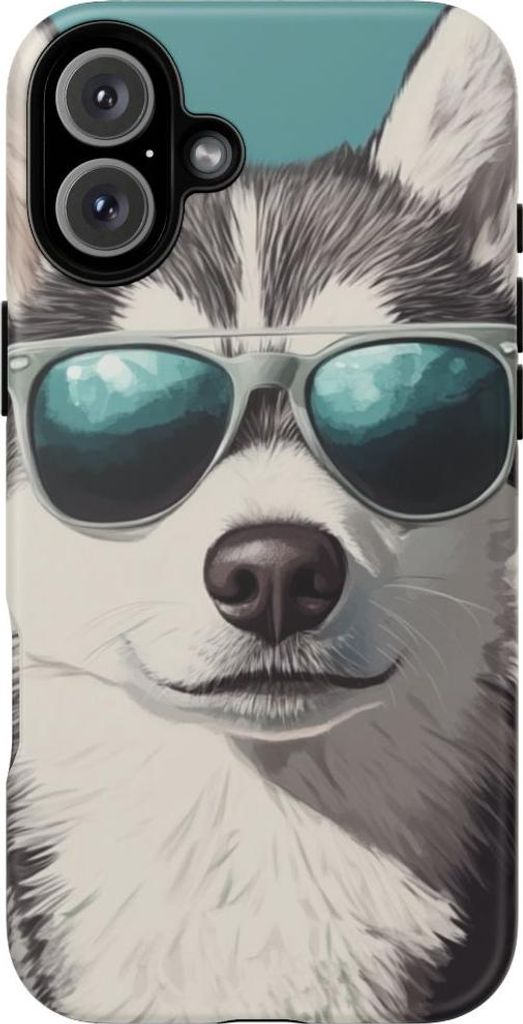 Lässiger Husky mit Sonnenbrille – Hülle Kompatibel mit iPhone 16 Plus