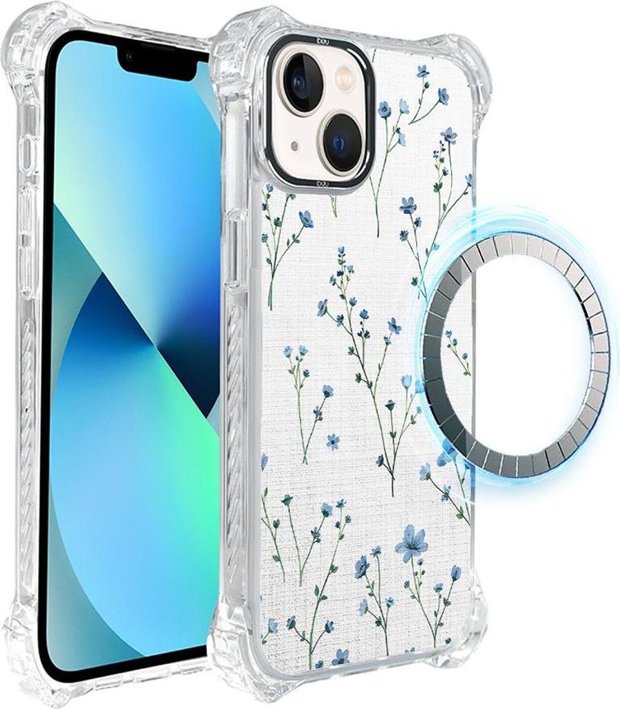 iPhone 13 IBIZU DropGuard Ultra Case mit MagSafe, Pastel Bloom, Dream Blue