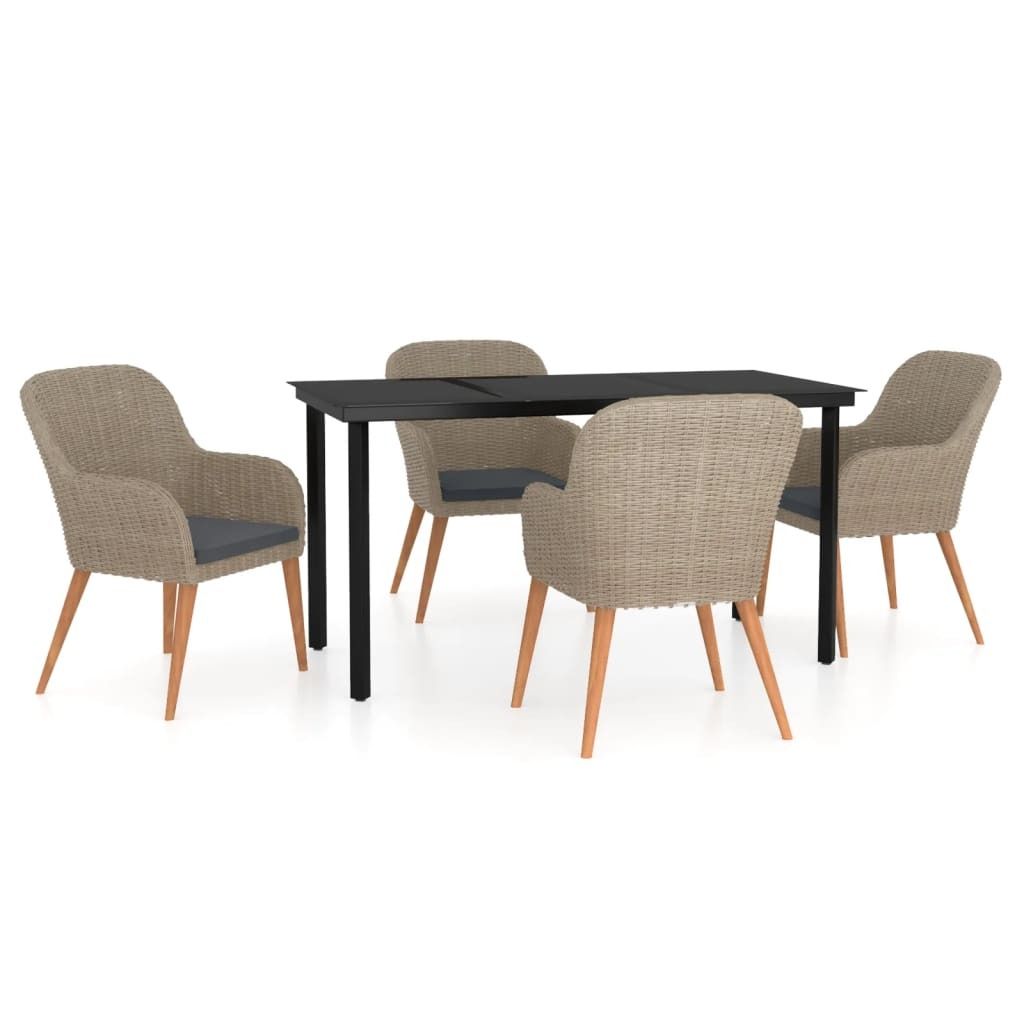 "WINTER SALE" 5-tlg. Garten-Essgruppe - elegantes Design - Sitzgruppe/Gartenmöbel-Set - mit Kissen Braun - Terassenmöbel NeuMöbel614354