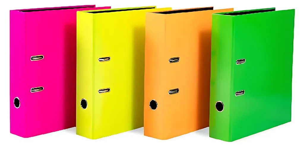 Lot de 10 Classeurs à Levier Format A4 Dos Large 70mm Coloris Néon