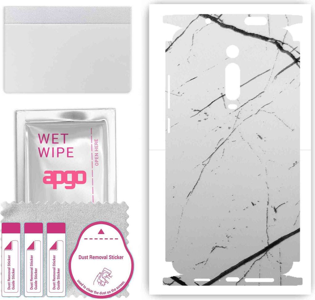 apgo Rückseite + Seiten Schutzfolie, Skin, kompatibel mit Xiaomi Mi 9T, Hinten Displayschutzfolie aus Vinylfolie, kratzfest, einfache Montage - We...