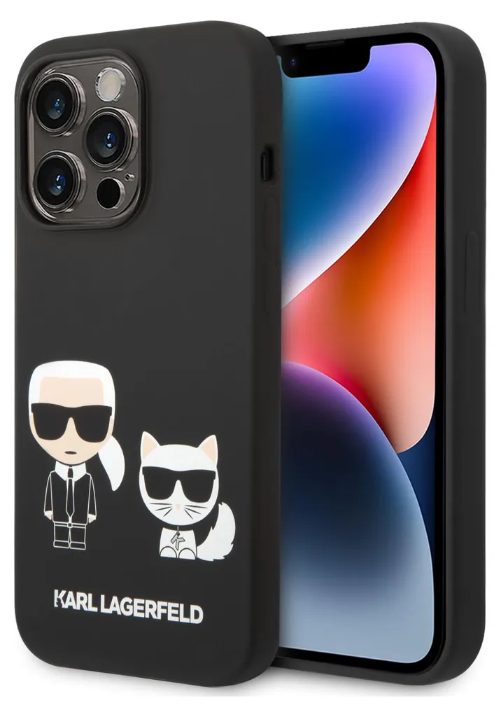 Cover Karl Lagerfeld iPhone 14 Pro Max Magsafe Silicone Nero KLHMP14XSSKCK