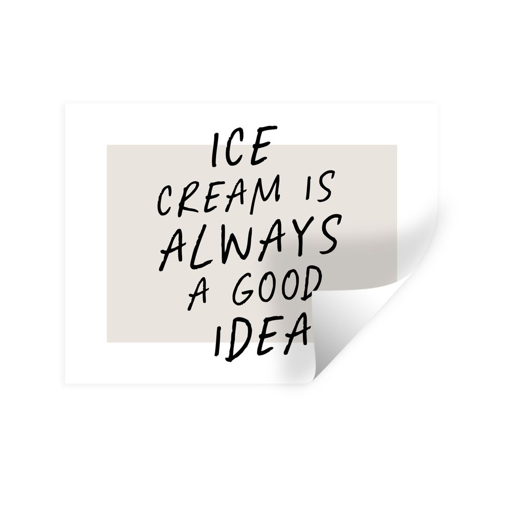 MuchoWow Wandtattoo Wandsticker Wandaufkleber Zitate - Eiscreme ist immer eine gute Idee - Essen - Sprichwörter 40x30 cm Selbstklebend und Repos...