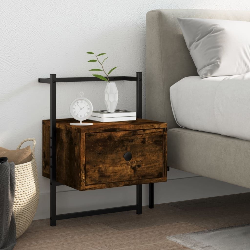 Maison Exclusive - Wand-Nachttisch Räuchereiche 35x30x51 cm Holzwerkstoff