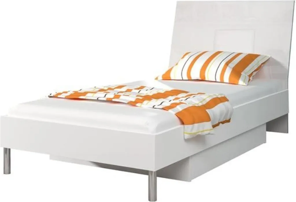 Lit Blanc Design Brillant en Bois pour Fille - Structure Robuste et Élégante