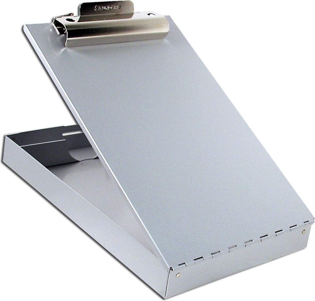 Klemmbrett A4 Aluminium mit Dokumentenfach Packung mit 12 Stück