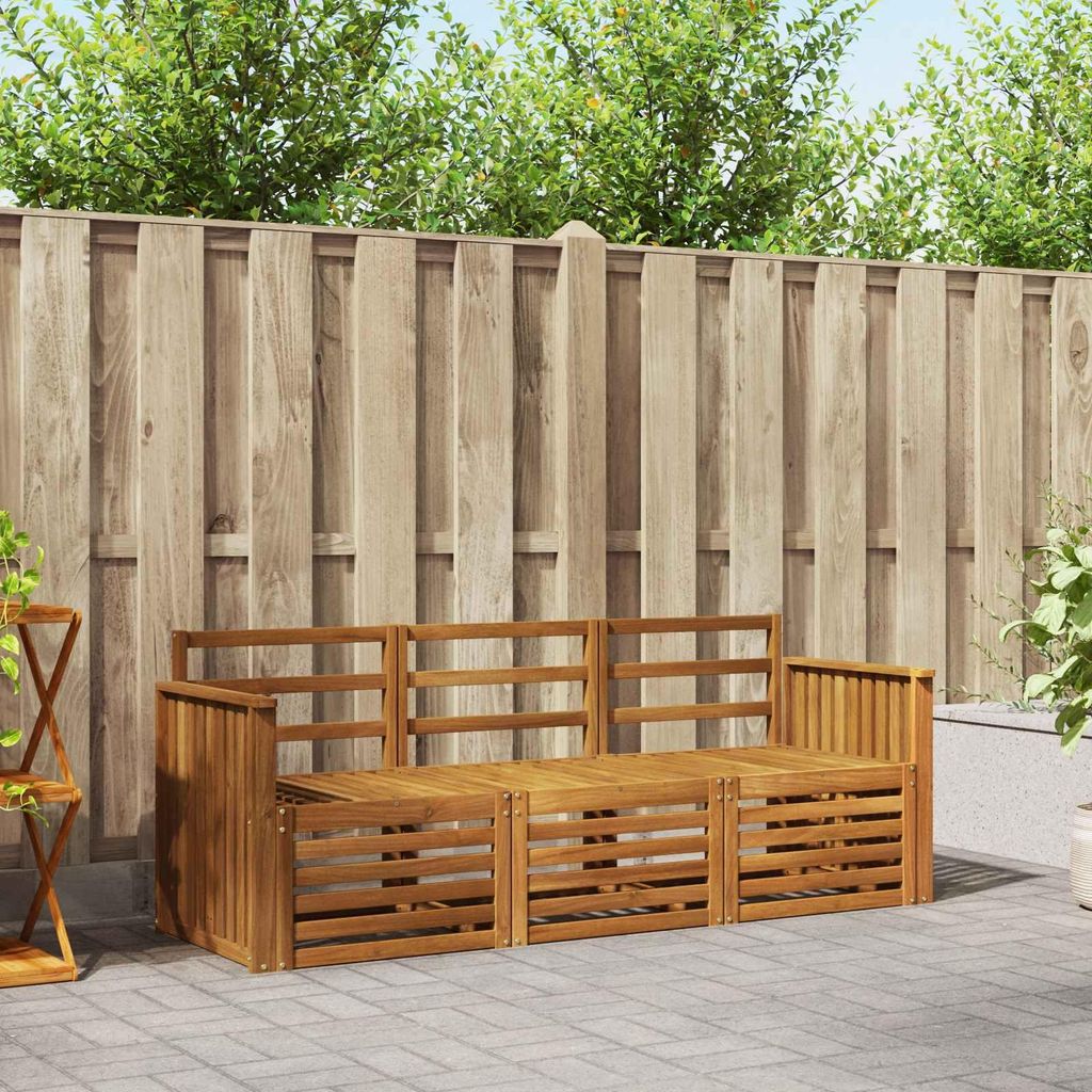 "im Sonderangebot"Sofagarnitur - CLORIS - Balkonmöbe/Sitzgruppe - 3 pcs - Moderne Design - Natur Massivholz Akazie - Gartensofas Promotion947591