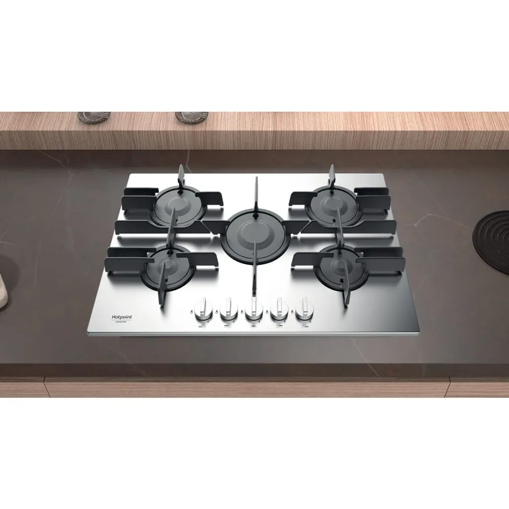 Table de cuisson Gaz Hotpoint 5 feux 75 cm : plus de place et de sécurité