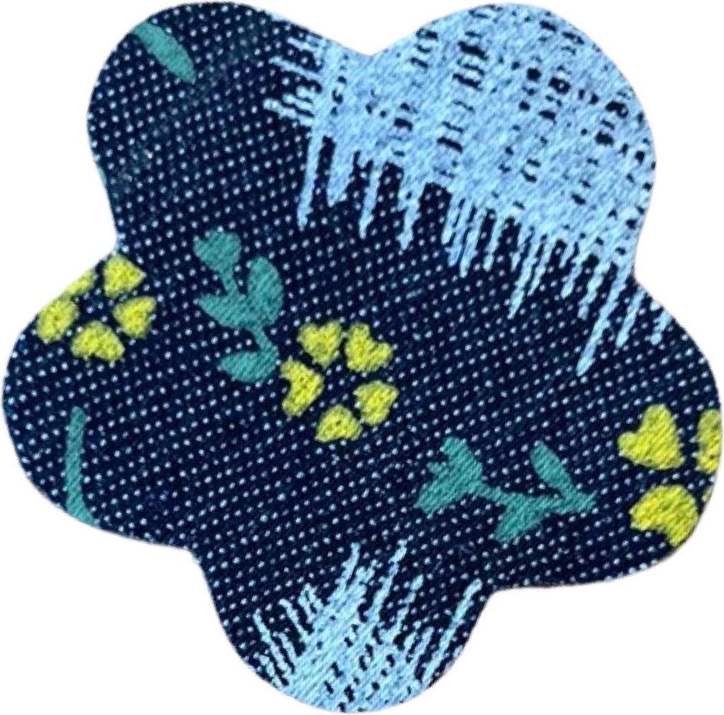 Blumen-Denim-Denim-Emblem-Aufnäher zum Aufbügeln, Gelb