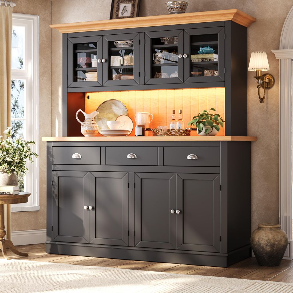 Flieks Moderner Hochschrank mit RGB-LED-Beleuchtung, Produktbild 