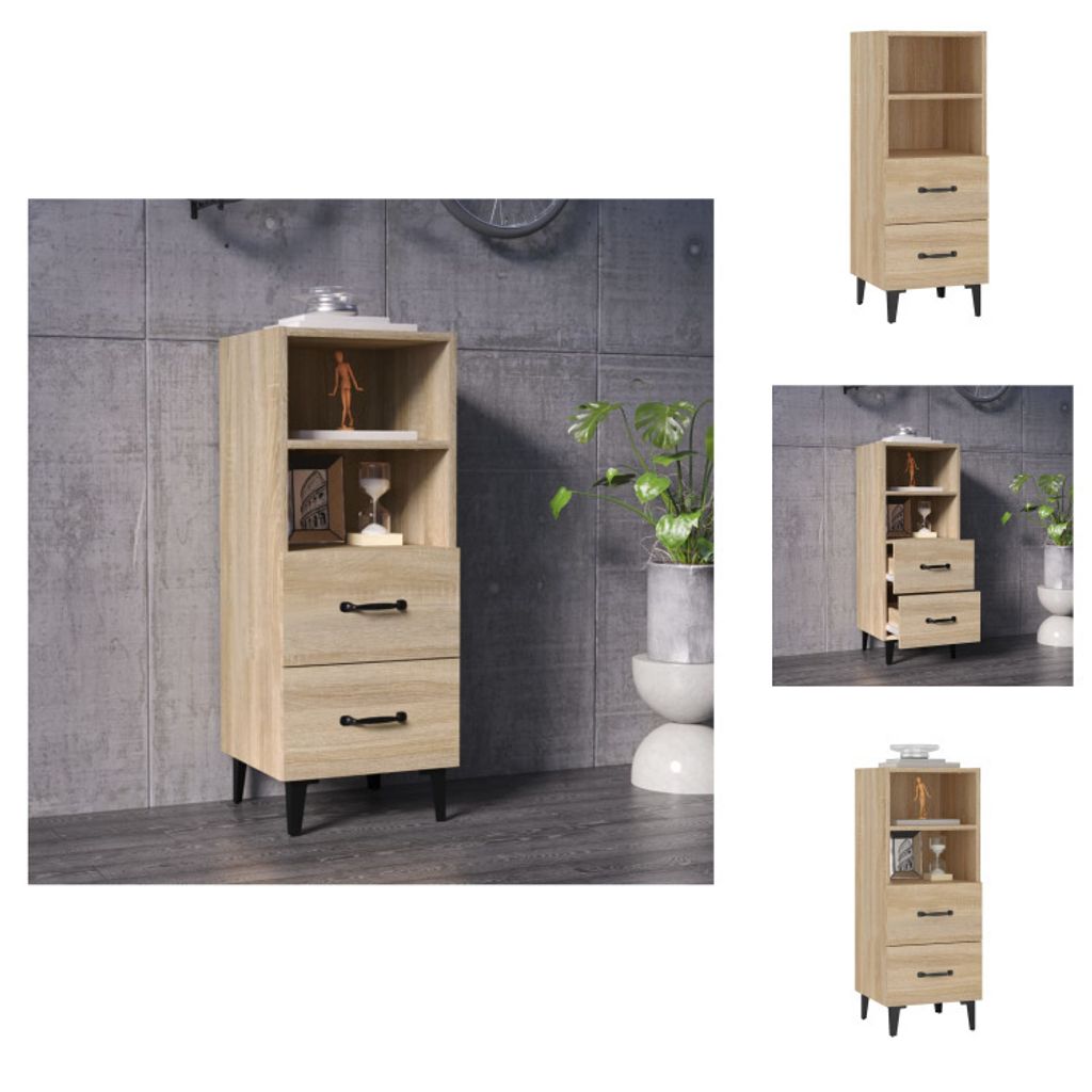 vidaXL Sideboard Sonoma-Eiche 34,5x34x90 cm Holzwerkstoff - Sideboards