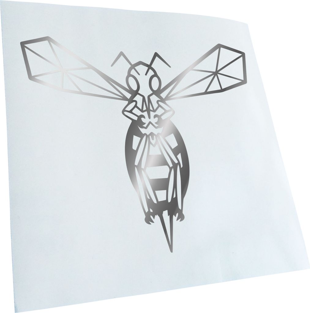 Kiwistar - Autoaufkleber - Hornisse Polygon wespe - Chrom - 60x48cm - Aufkleber für Auto, Laptop, Fahrrad, LKW, Motorrad mehrfarbig JDM Decal Racing
