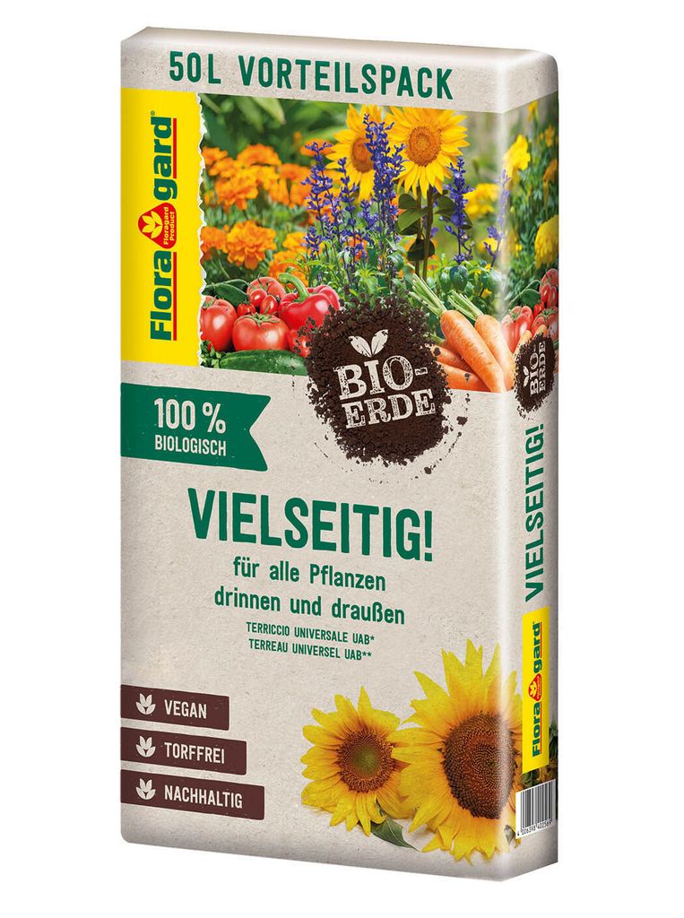 Floragard -Erde Vielseitig mit Tragegriff 50 Liter Produktbild 