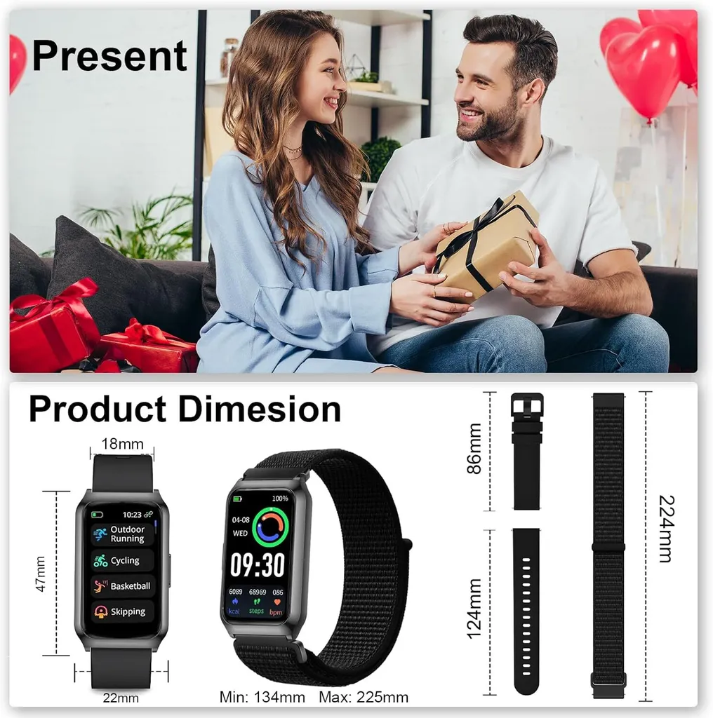 Smartwatch Impermeabile IP68 per Donna con SpO2 e Cardio - 9