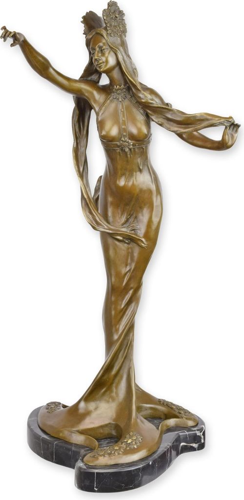 Bronzeskulptur einer Dame nach Chalon Replikat Retro Design Dekoration