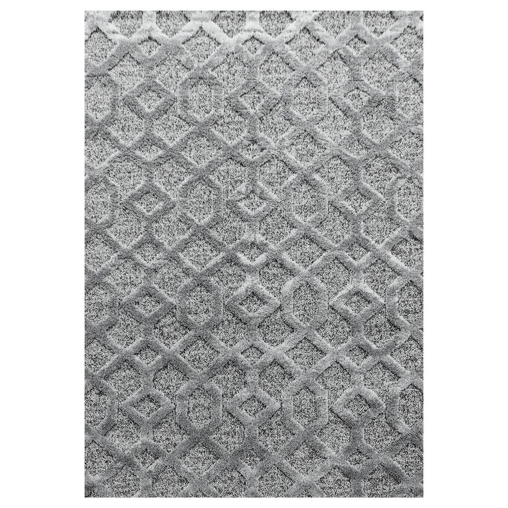 Hochflor Teppich PISA Grau 80 x 150 cm