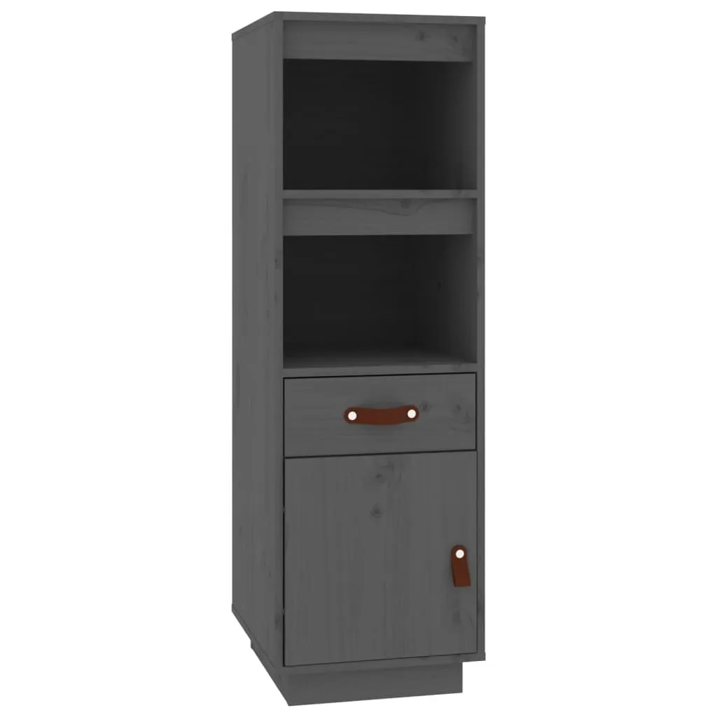 SYFAX™ Credenza Grigia 34x40x108,5 cm in Legno Massello di Pino