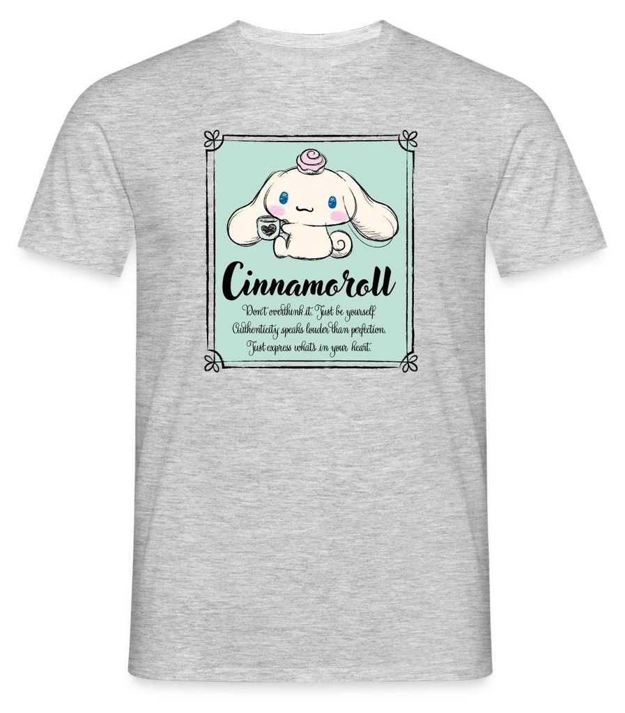 Spreadshirt Cinnamoroll Just Be Yourself Männer T-Shirt, XL, Grau meliert