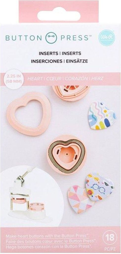 We R Memory Keepers | Button press Heart insert 58mm 18pcs