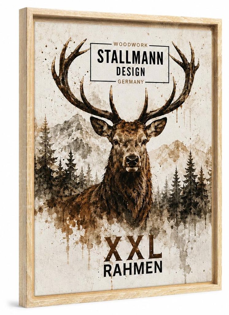 Stallmann Design XXL Schattenfugenrahmen 140x200 cm | Farbe: Sonoma | Zerlegter Leer-Rahmen für Leinwände auf Keilrahmen | mit Montagezubehör | ...
