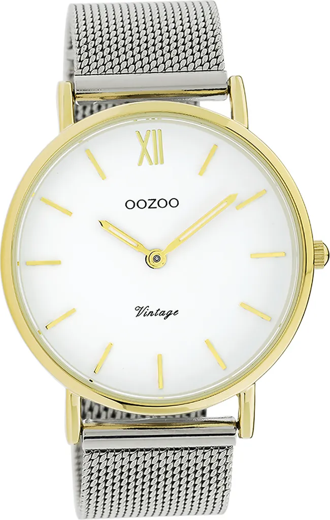 Montre en acier inoxydable Oozoo avec bracelet bleu foncé vintage