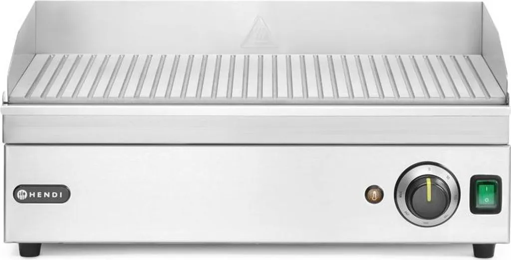 HENDI Plaque à griller rainurée Kitchen Line 2400W - Gril pro 527x404mm