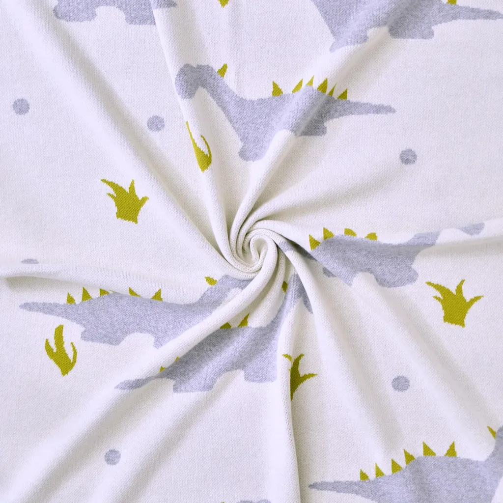 Couverture Bébé Tiny Dinosaures Beige - Douceur et Grand Format - 5