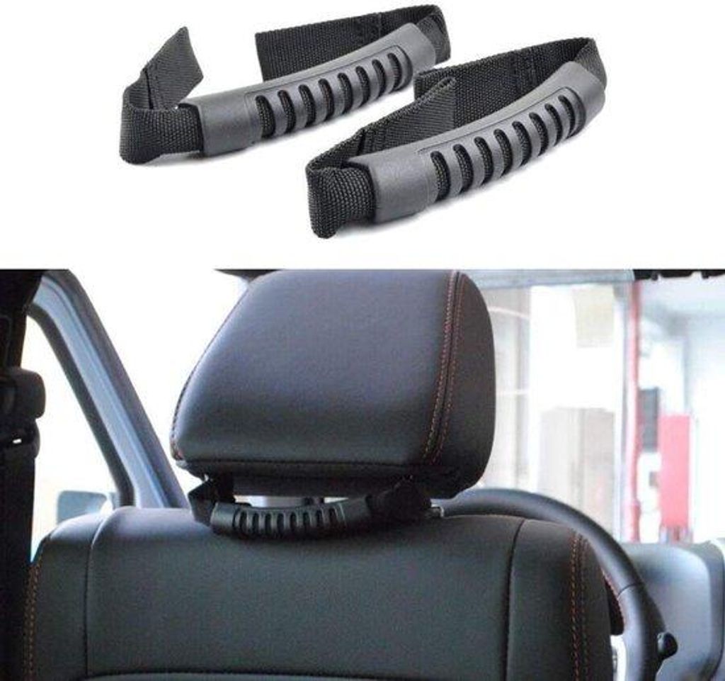 Autostoelset mit 2 Teilen - Sicherheitsgriff - Antislip - Dicke Reifenband - Widerstandsfähiger Nylon
