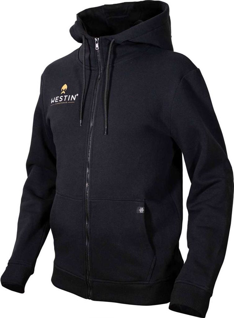 Westin Zip Hoodie Black - Angelpullover, Größe:S