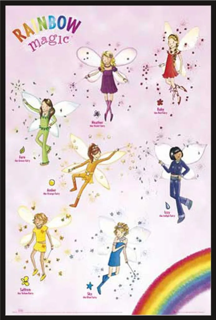 Affiche Fées Arc-en-ciel : Cadre Incassable Acrylique Shinsuke® Noir