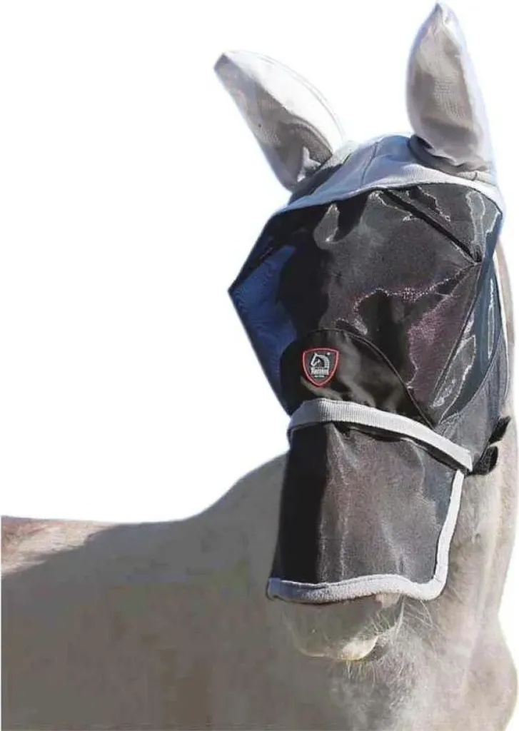 Tattini Masque anti-mouches avec rabat nasal amovible Noir Full