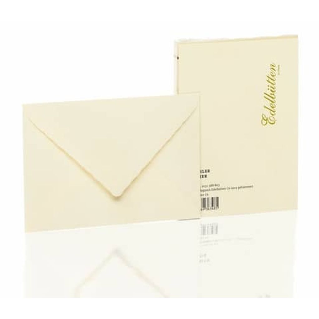 Rössler 2031388803 - Briefumschlagpack C6, Seidenfutter, gehämmert, ivory