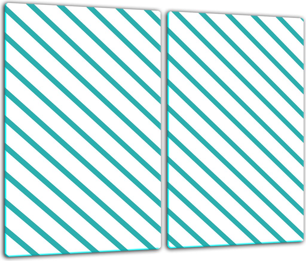 Herdabdeckplatten Glaskeramikkochfeld-Abdeckung Spritzschutz Glas 60x52cm Streifen