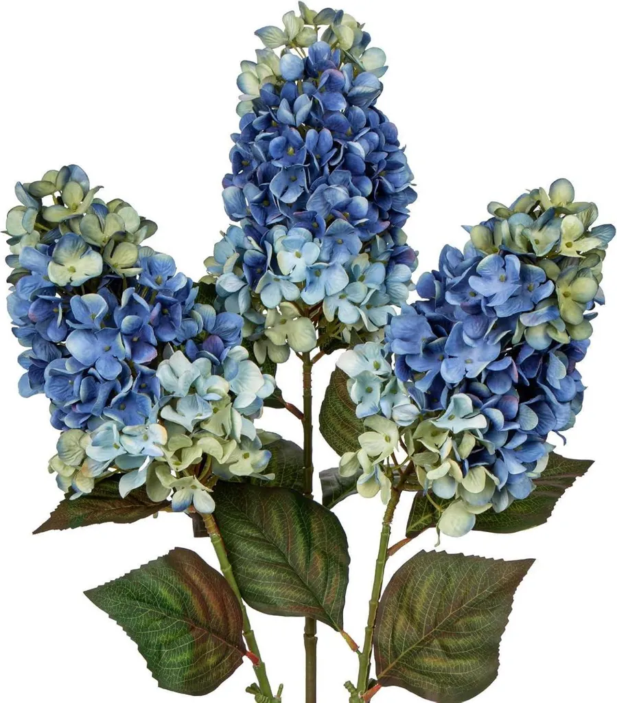 Fleurs artificielles hortensias bleus 73cm - Décoration de maison chic