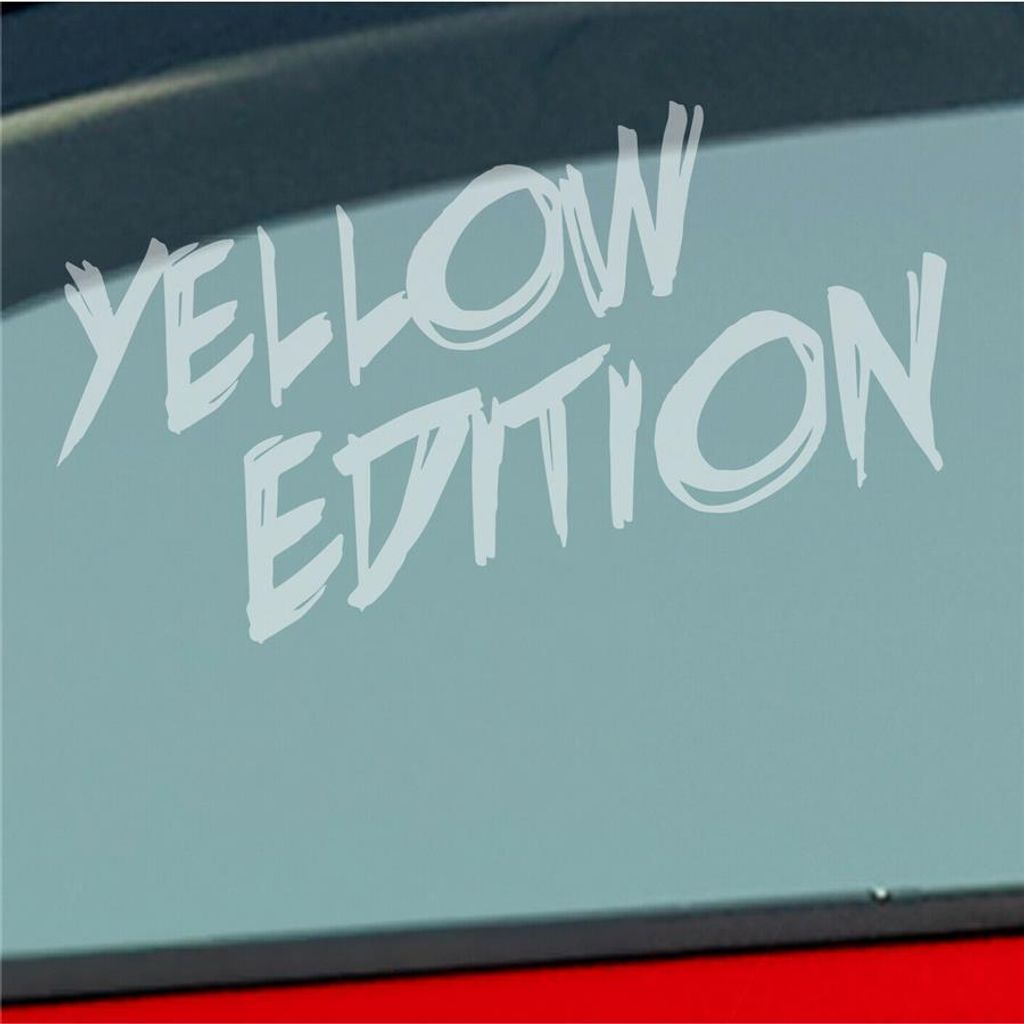Auto Aufkleber Yellow Edition Auto Car Tuning 15x7 cm Milchglas Sticker Heckscheibenaufkleber