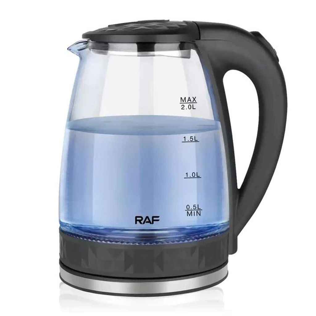 Wasserkocher Glas mit LED-Beleuchtung Edelstahl Teekocher 2.0L 2000W BPA-Frei