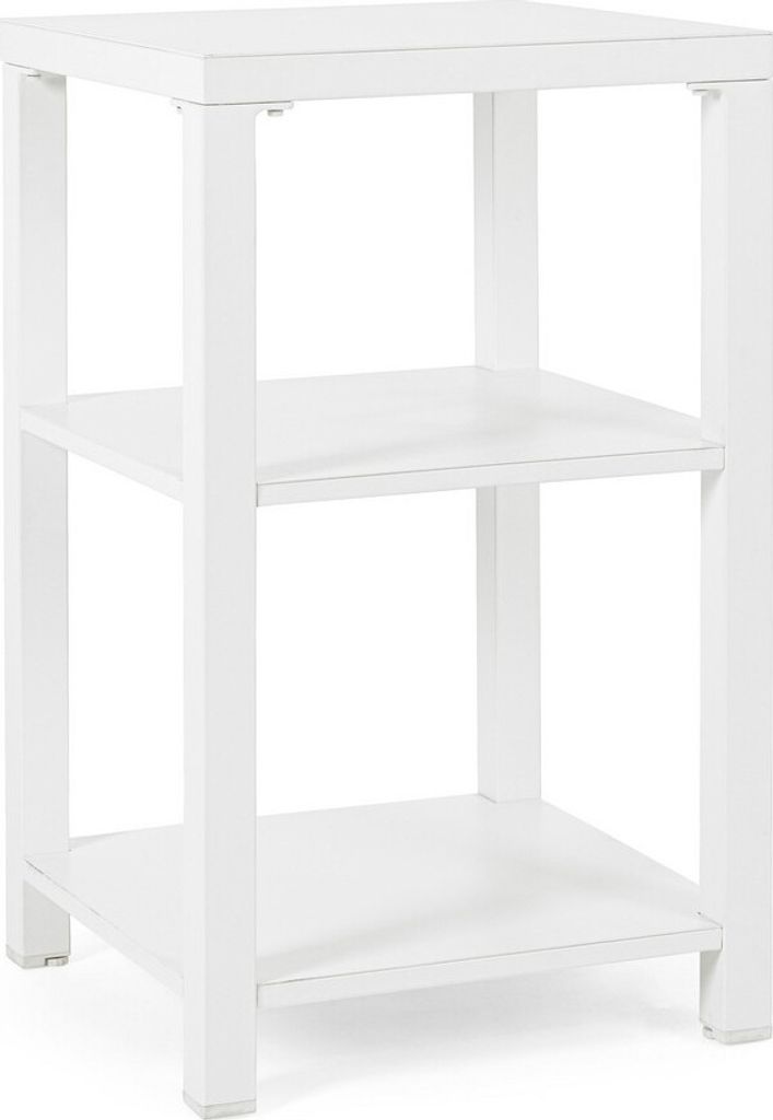 Outdoor Regal 55 x 55 x 90cm Weiß Aluminium 3 Ablageflächen verstellbare Füße