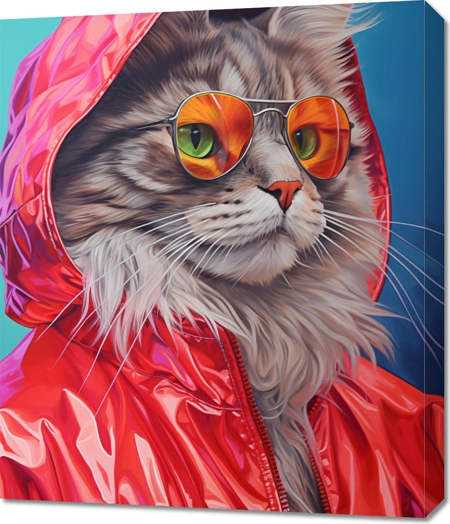 Bild 60x70cm Katze im Stil