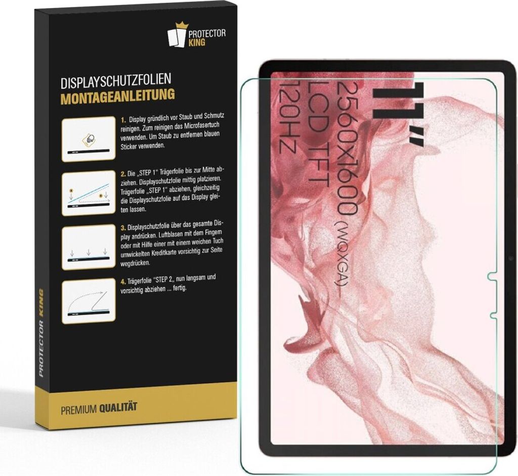 2x Panzerfolie für Samsung Galaxy Tab S8 ANTI-SHOCK Displayschutz Schutzfolie HD KLAR ANTI-SHOCK/ ANTI-KRATZ/ ANTI-BRUCH/ ANTI-SCHMUTZ