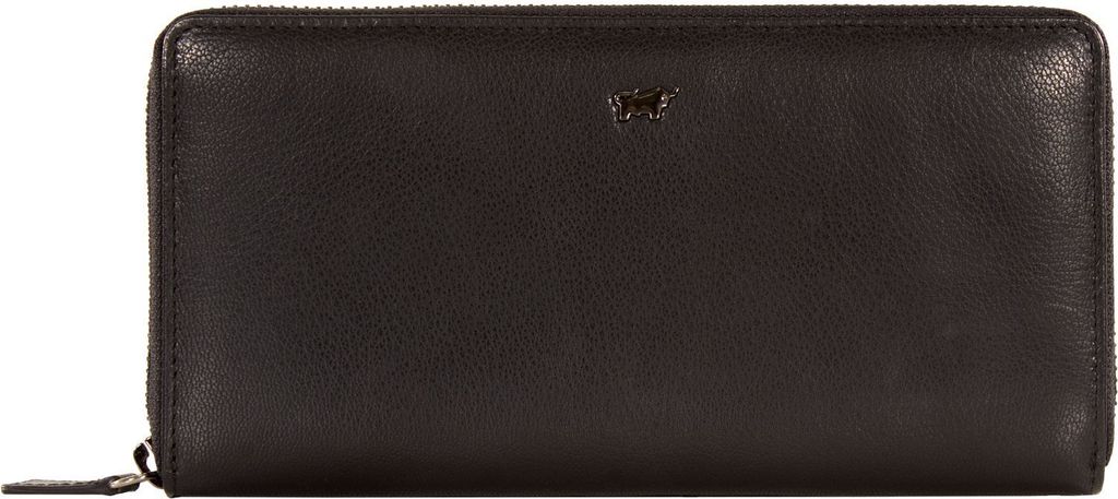 Braun Büffel Leder Geldbörse Anna RFID 16CS Zip Around Wallet Black schwarz